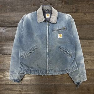 Jacket Mens Navy Blue Blanket Lined Sun Faded